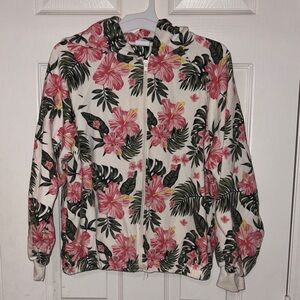 Zara Floral Zip-Up Hoodie size 13-14
